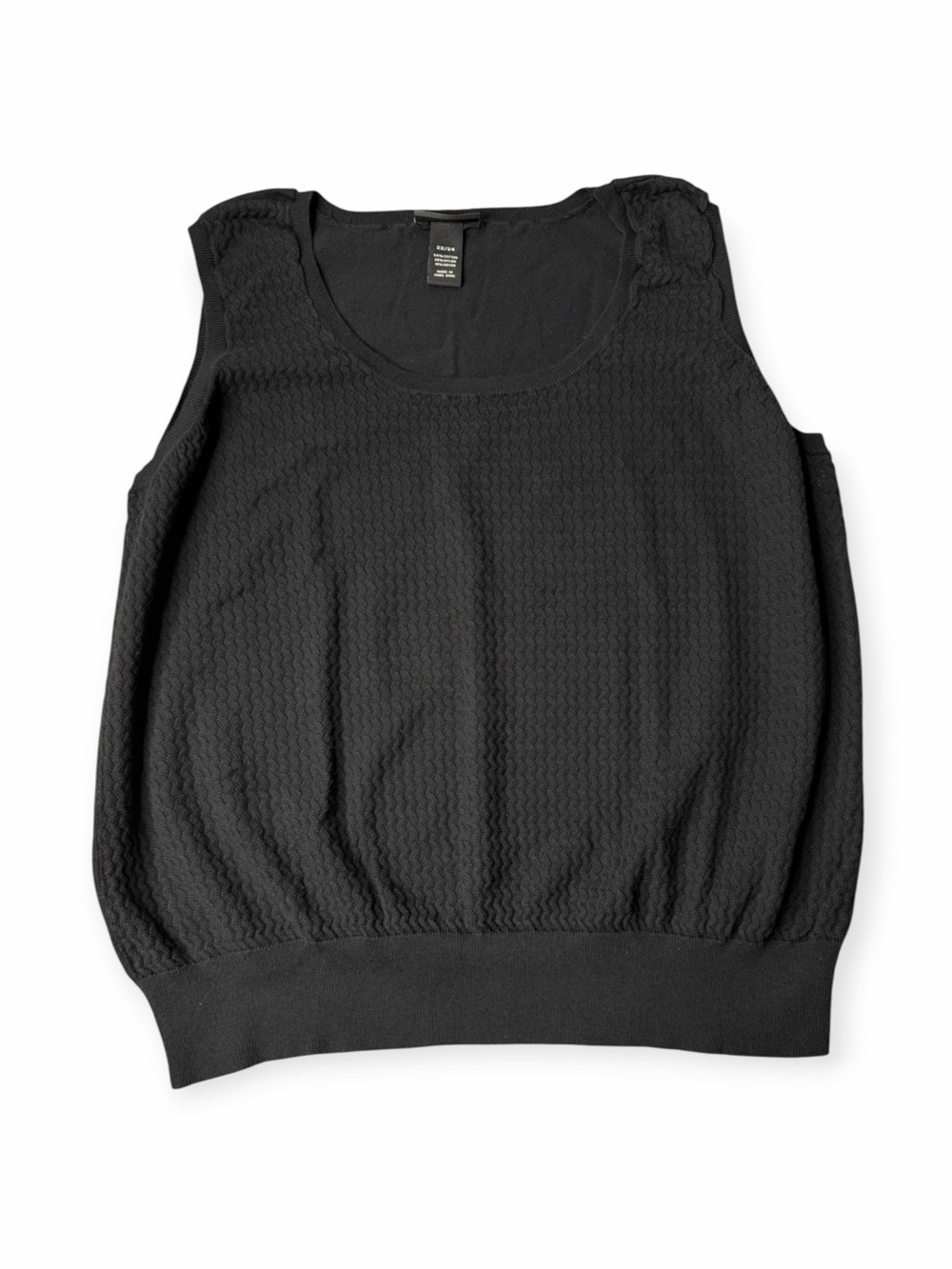 Lane Bryant Womens Sweater Vest Black Chevron Knit Plus Size 22/24